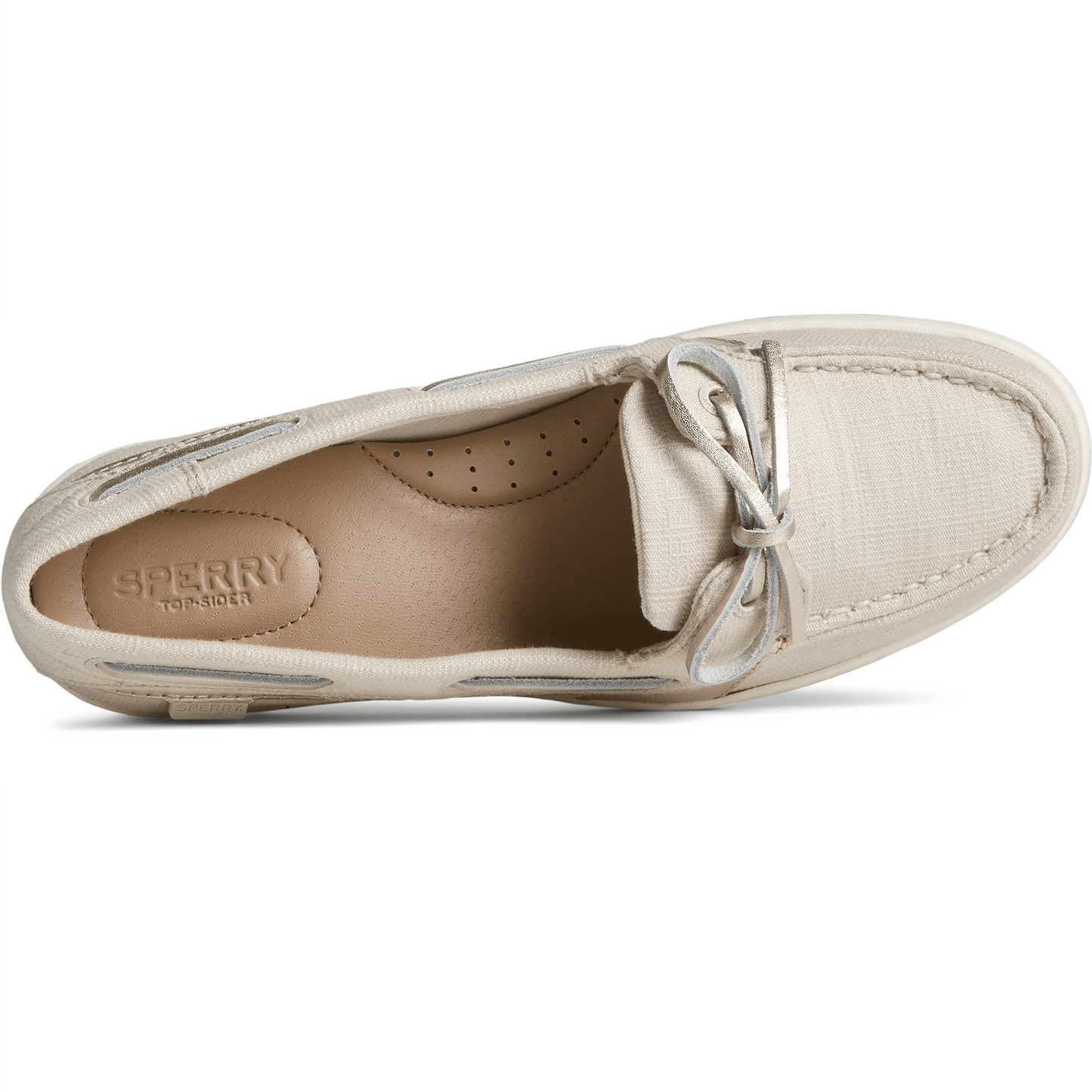 Sperry Women's Starfish Shimmer Boat Shoes - Offwhite (STS88618)