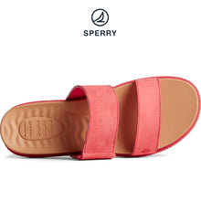 Load image into Gallery viewer, Sperry Women&#39;s Waveside PLUSHWAVE Palm Embossed Slide Sandal White Bright Pink (STS88635)
