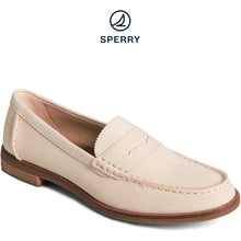 Load image into Gallery viewer, Sperry Women&#39;s Seaport Penny Caning Embossed Leather Loafer Off White (STS88647)
