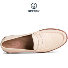 Load image into Gallery viewer, Sperry Women&#39;s Seaport Penny Caning Embossed Leather Loafer Off White (STS88647)

