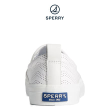 Load image into Gallery viewer, Sperry Women&#39;s Crest Twin Gore Perforated Leather Slip On Sneaker White (STS88664)
