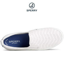 Load image into Gallery viewer, Sperry Women&#39;s Crest Twin Gore Perforated Leather Slip On Sneaker White (STS88664)
