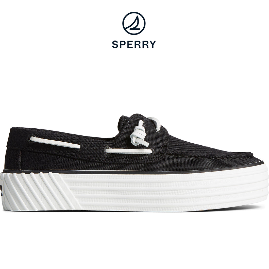 Sperry Women's Bahama 2.0 SeaCycled™ Platform Sneaker Black (STS88711)