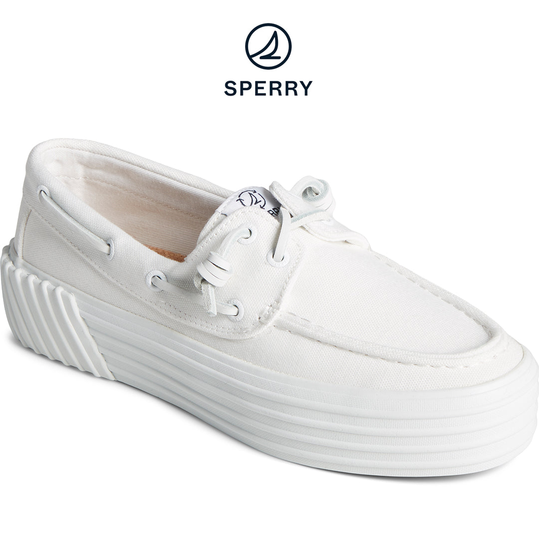 Sperry Women's Bahama 2.0 SeaCycled™ Platform Sneaker White (STS88713)