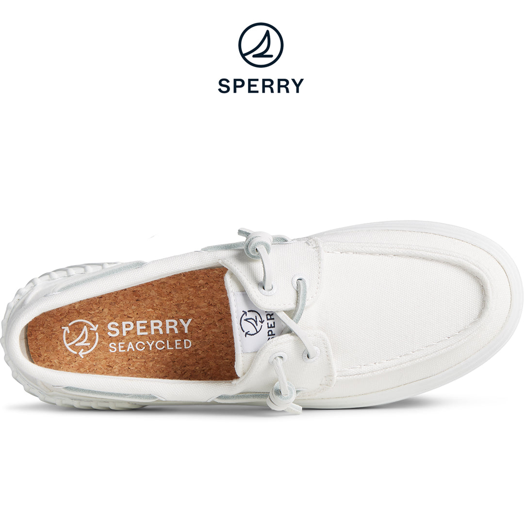 Sperry Women's Bahama 2.0 SeaCycled™ Platform Sneaker White (STS88713)