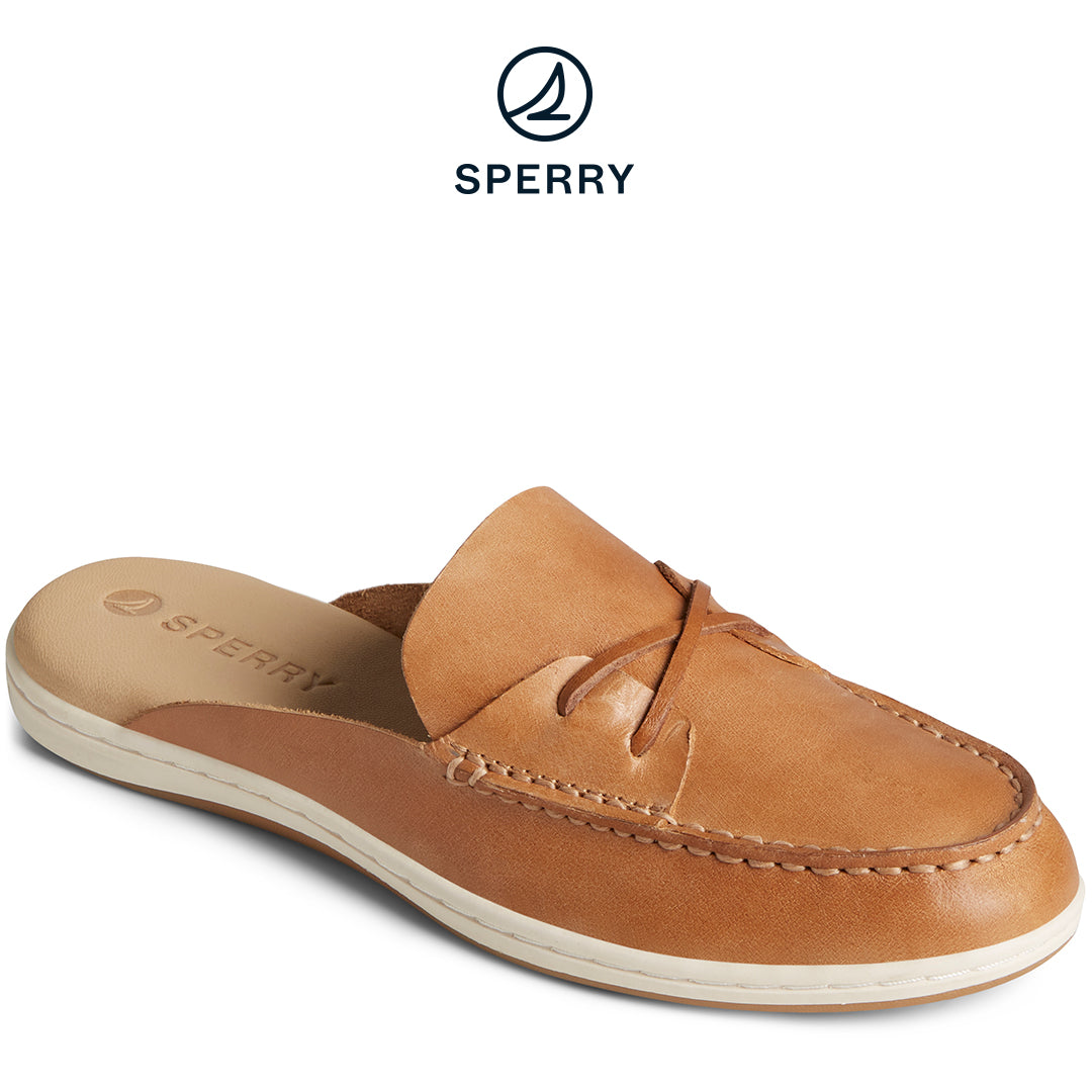 Sperry Women's Mulefish Leather Boat Shoe Tan (STS88718)