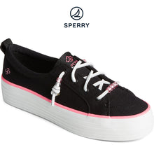 Load image into Gallery viewer, Sperry Women&#39;s Crest Vibe Beaded Platform Canvas Sneaker Black (STS88734)
