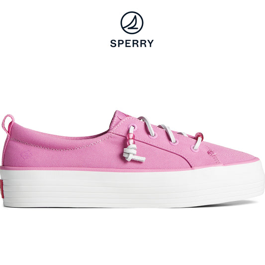 Sperry Women's Crest Vibe Beaded Platform Canvas Sneaker Pink (STS88737)