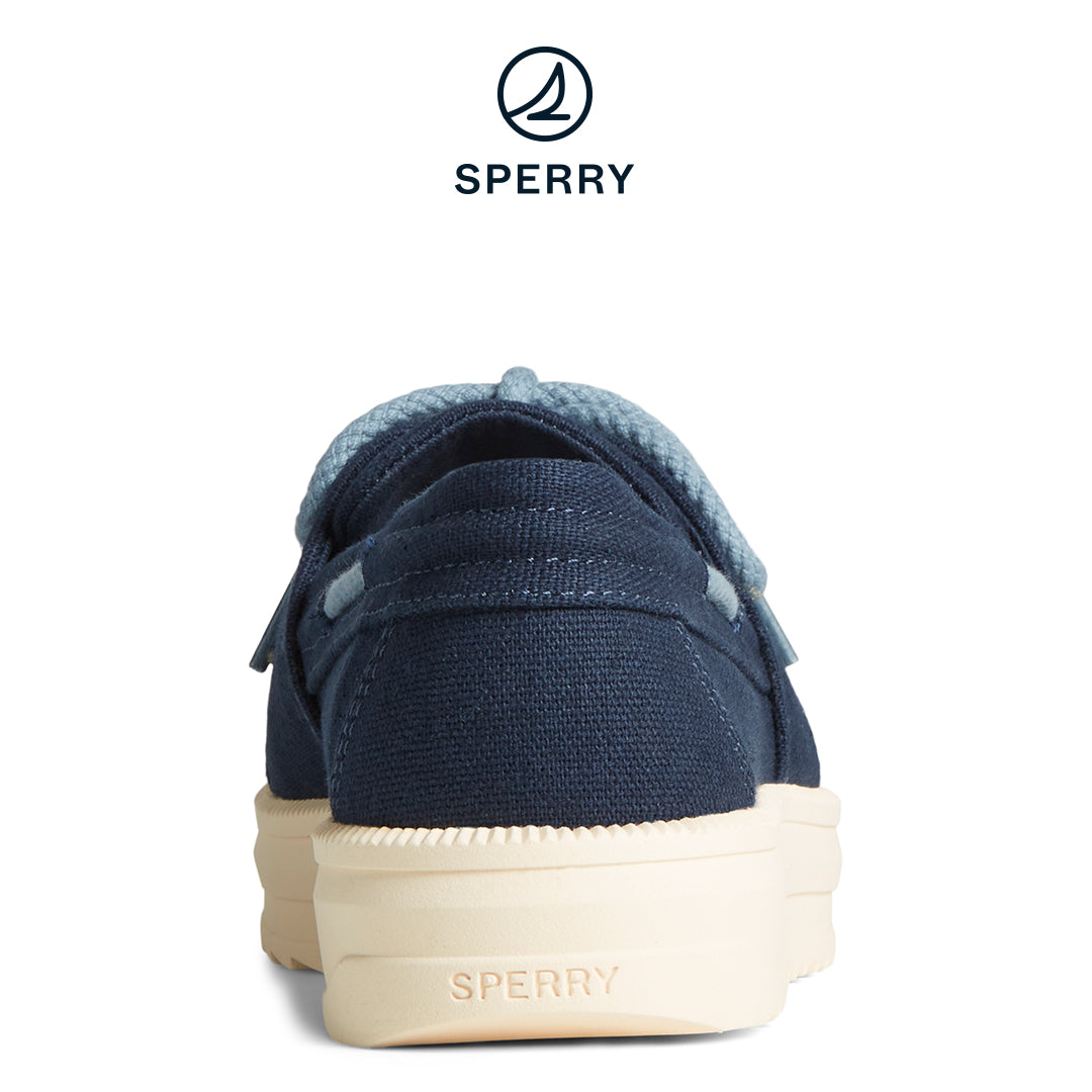 Sperry Women's Cruise Plushstep Boat Slubby Linen Navy (STS88770)