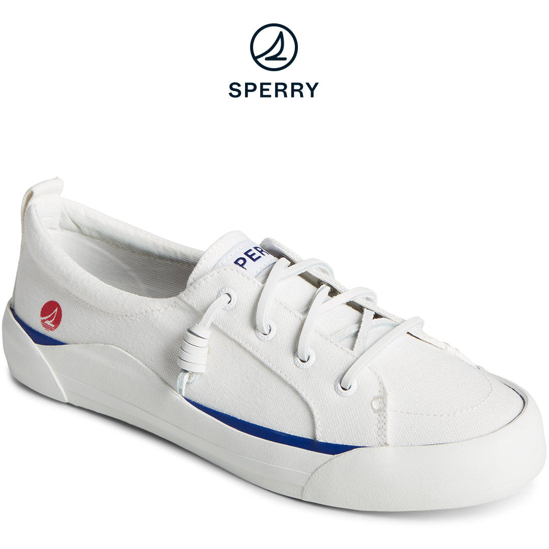 Sperry Women'S Seacycled™ Crest Seaburst Sneaker White/Navy (STS89021)