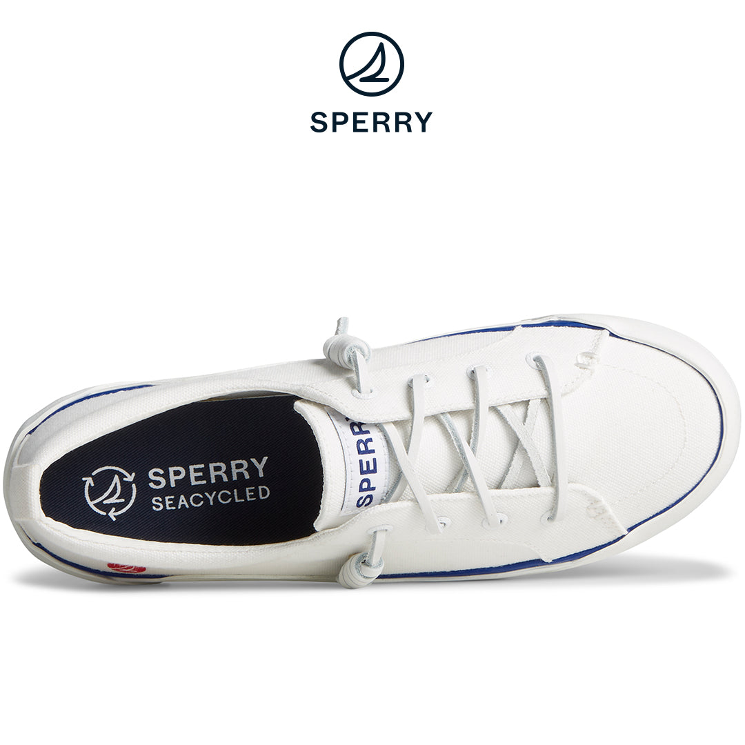 Sperry Women'S Seacycled™ Crest Seaburst Sneaker White/Navy (STS89021)