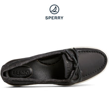 Load image into Gallery viewer, Sperry Women&#39;s Starfish 1-Eye Leather Baja Boat Shoe Black (STS89034)
