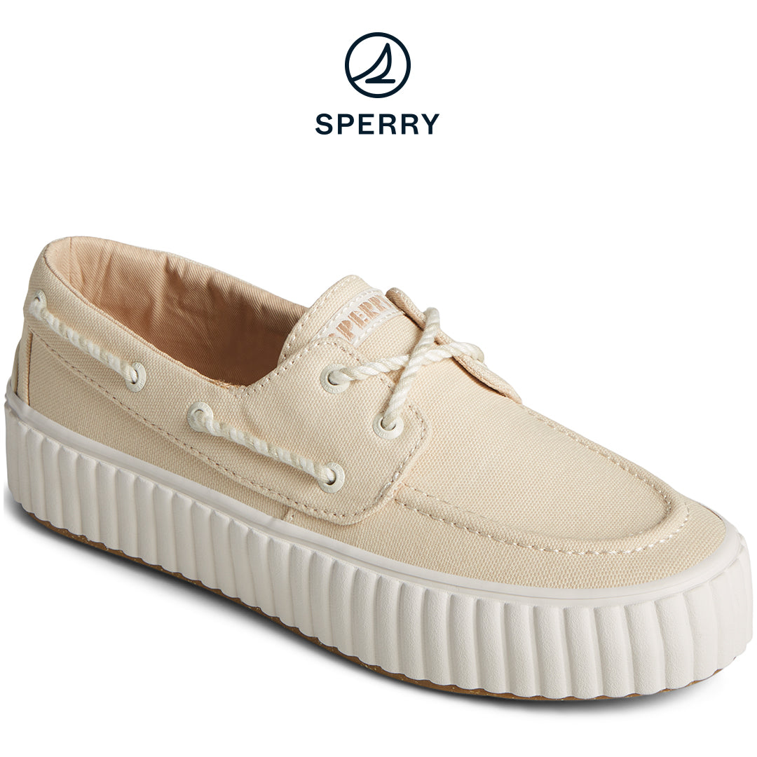 Sperry Women's SeaCycled™  Pier Wave Platform Resort Boat Sneaker Cream (STS89067)