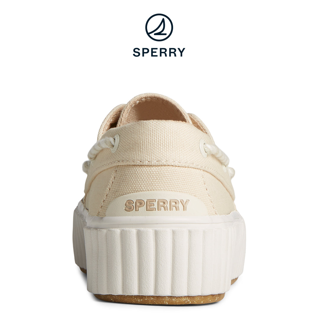 Sperry Women's SeaCycled™  Pier Wave Platform Resort Boat Sneaker Cream (STS89067)