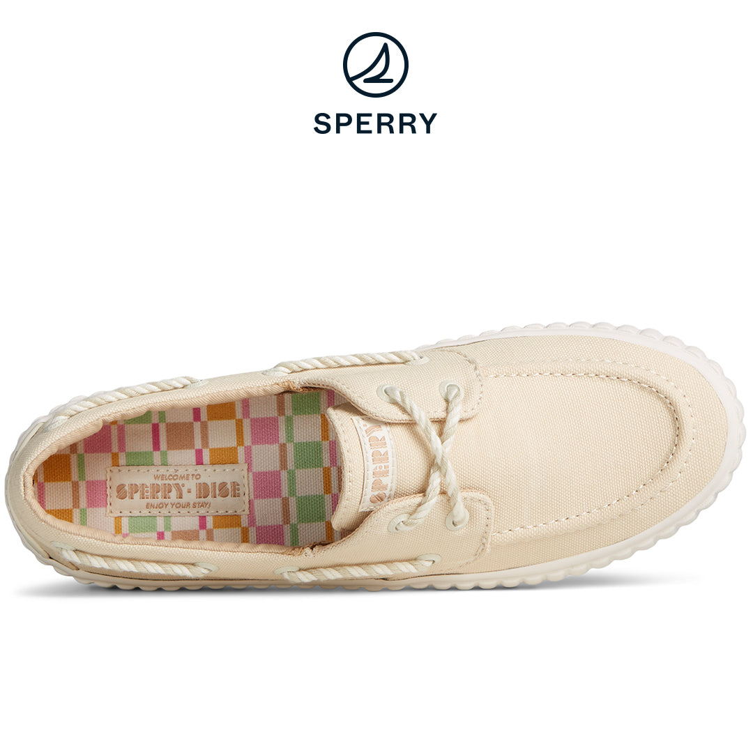 Sperry Women's SeaCycled™  Pier Wave Platform Resort Boat Sneaker Cream (STS89067)