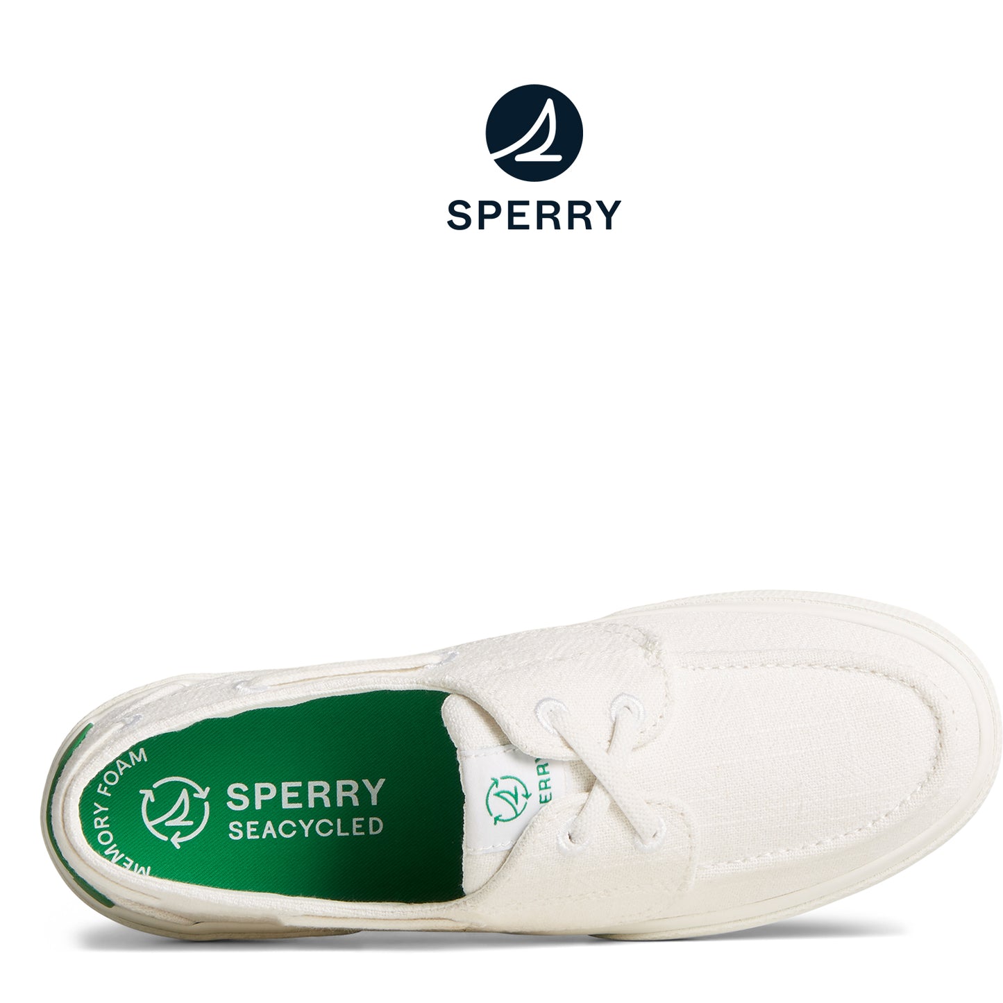 Sperry Women's SeaCycled™ Pier Wave Boat Washed Sneaker White (STS89231)