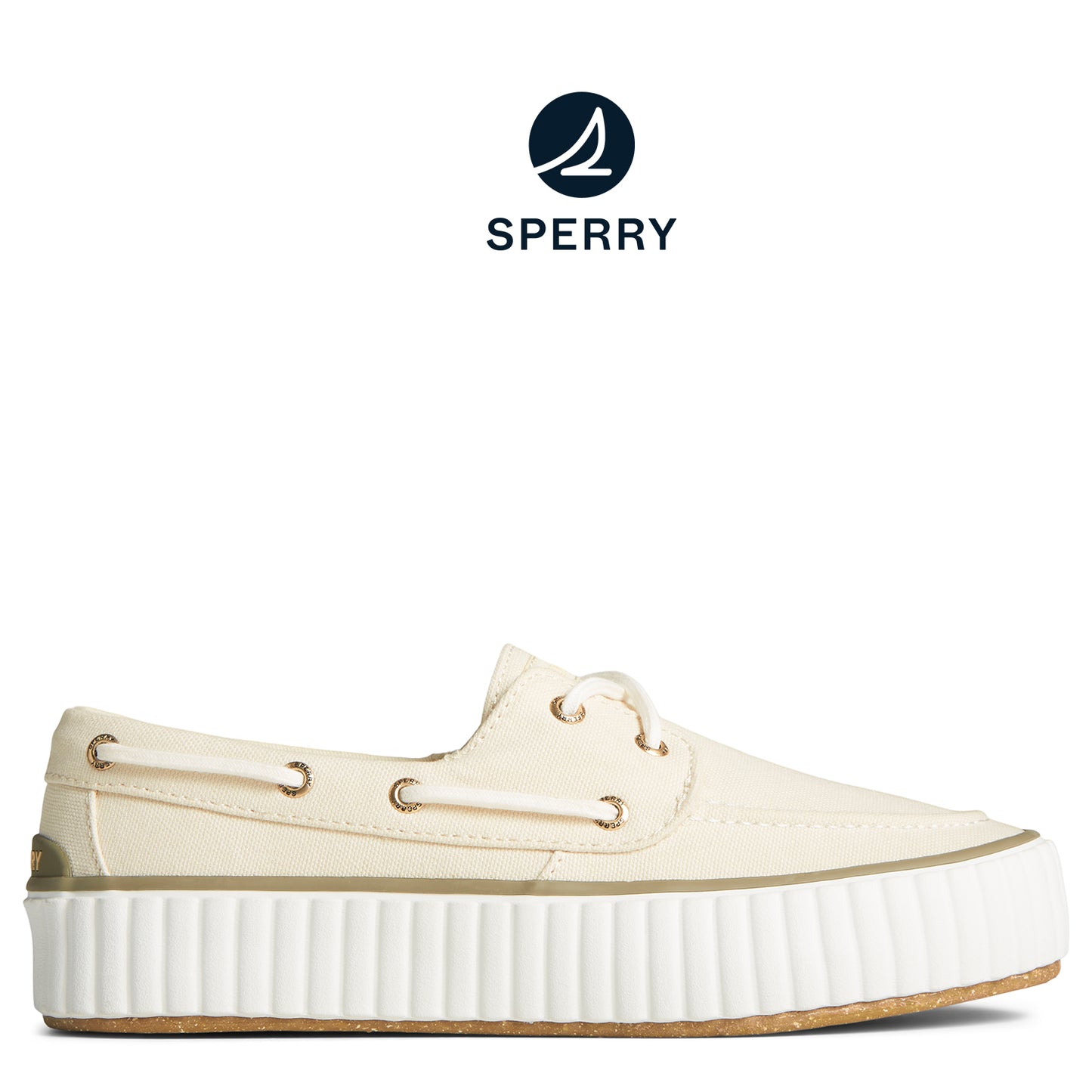 Sperry Women's SeaCycled™ Pier Wave Boat Platform Boat Shoe Off White (STS89240)