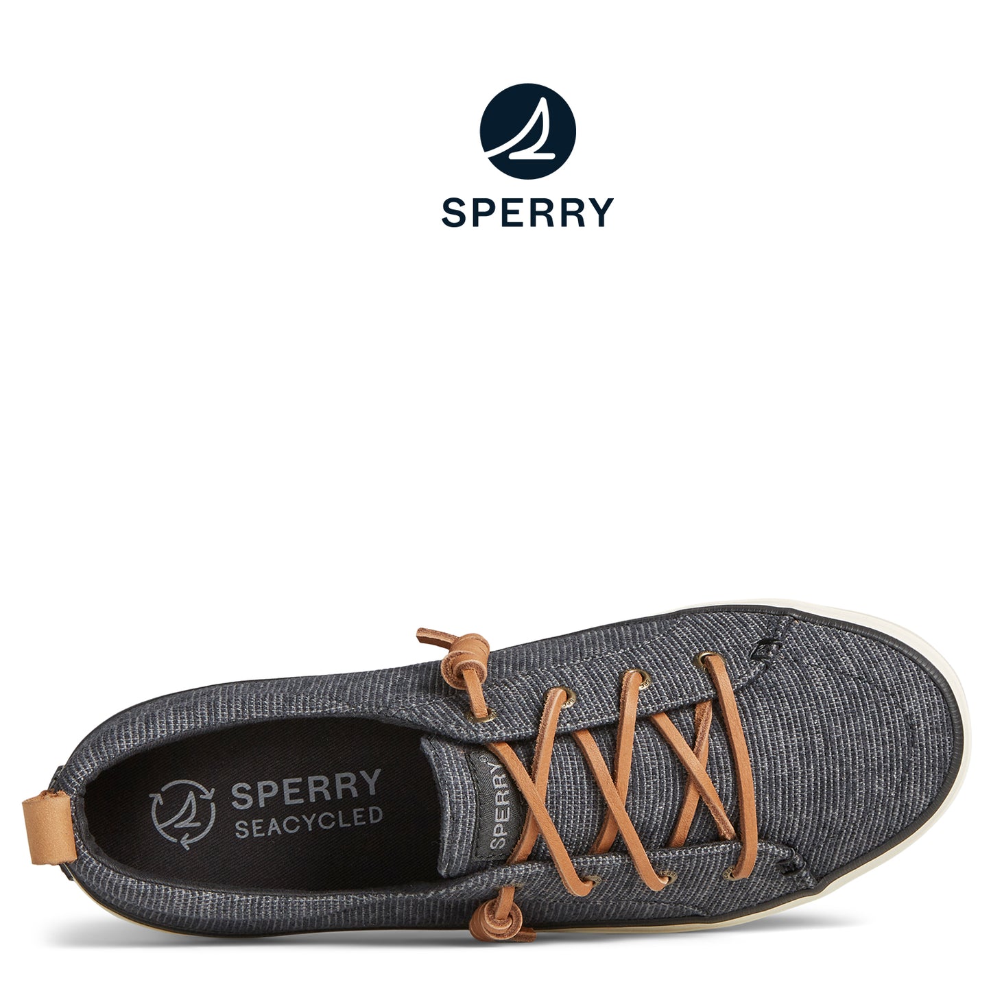 Sperry Women's SeaCycled Crest Vibe Two-Tone Sneaker Black (STS89305)
