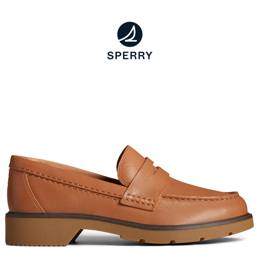 Sperry Women's Wells Penny Boat Shoes Topsider - Tan (STS894560)