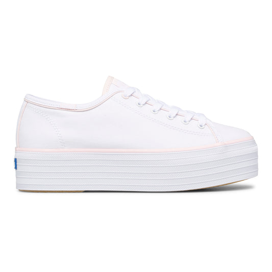 Keds Women's Triple Up Canvas Hits White/Pink (WF66503)