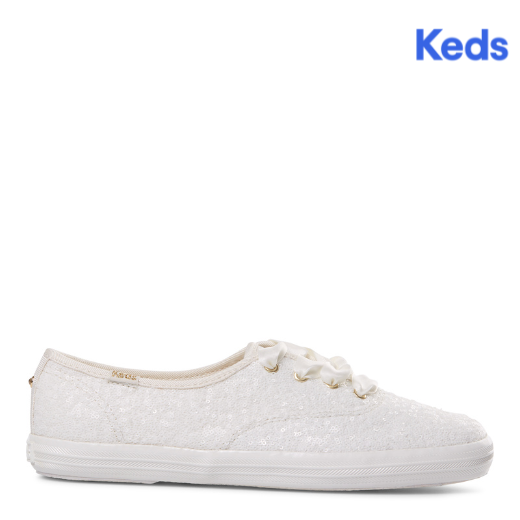 Keds Women's Champion Sequins Sneaker Off White (WF66722)