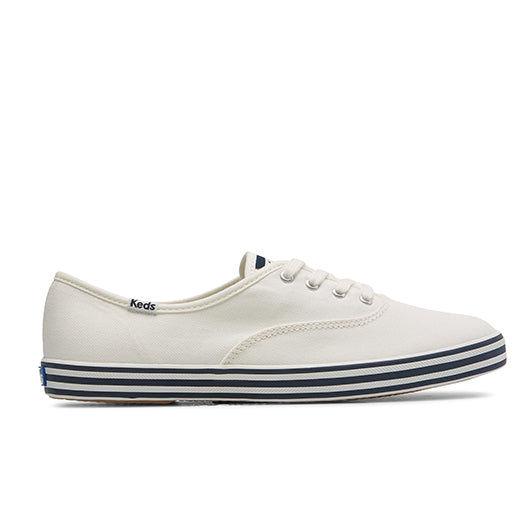 Keds Women Champion Canvas Midsole Stripe--Wnv-White/Navy WF67021