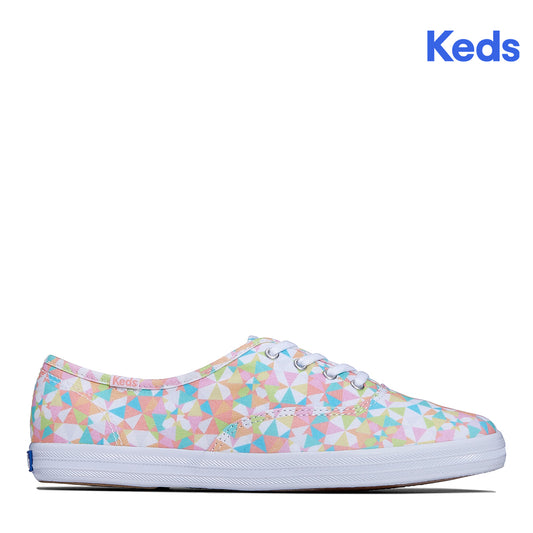 Keds Women's Champion Canvas Kaleidoscope Sneaker White/Multi (WF67704)