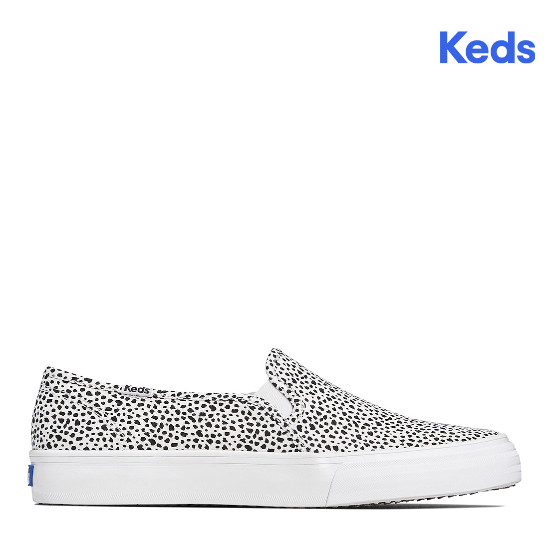 Keds Women's Double Decker Canvas Spot Sneaker White/Black (WF67745)