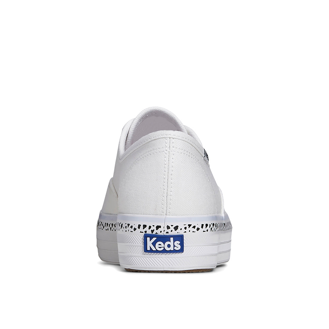 Keds Women's The Platform Canvas Spot Stripe Foxing Sneaker White (WF67826)