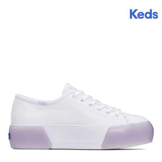 Keds Women's Triple Up Ripstop Bubble Foxing Sneaker White/Lilac (WF67843)