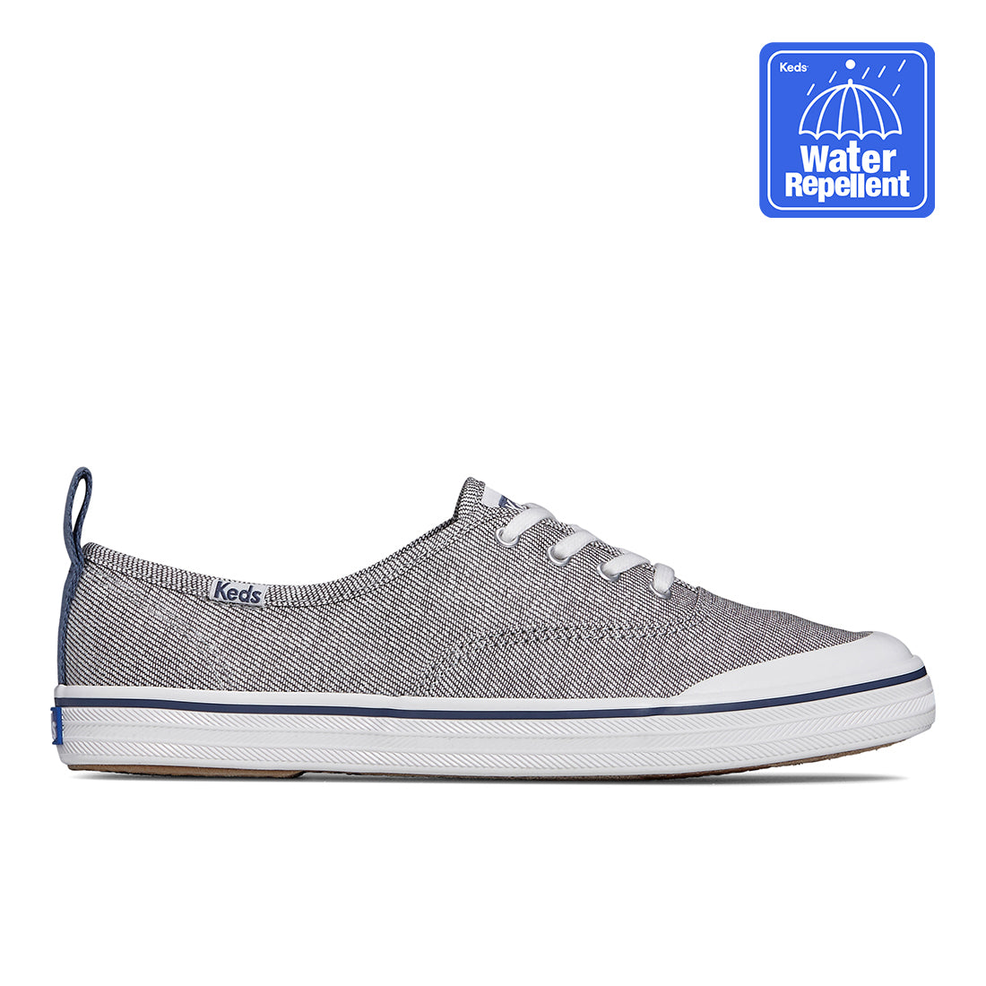 Keds Women's Champion Toe Cap Splash Twill Sneaker Grey/Navy (WF67887)