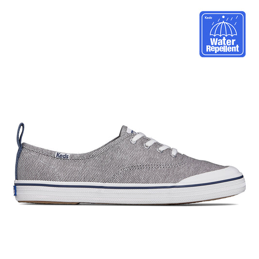 Keds Women's Champion Toe Cap Splash Twill Sneaker Grey/Navy (WF67887)