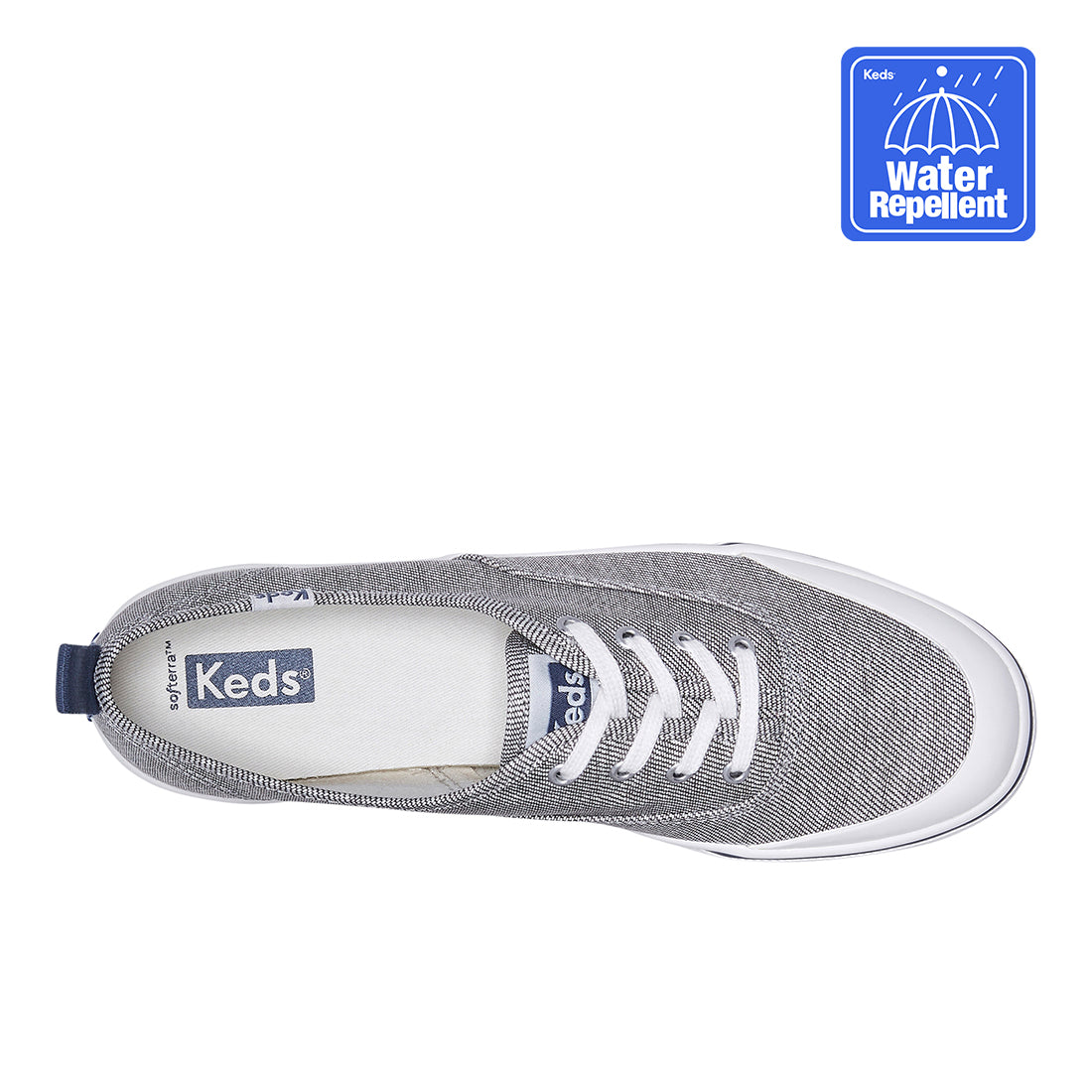 Keds Women's Champion Toe Cap Splash Twill Sneaker Grey/Navy (WF67887)