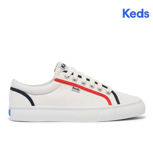 Keds Women's  Jump Kick Canvas Pop Binding White/Red  (WF67994)