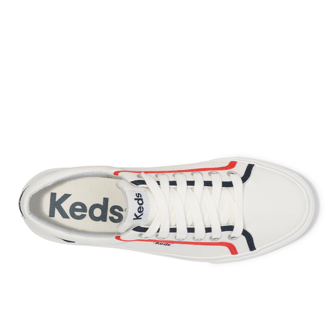 Keds Women's  Jump Kick Canvas Pop Binding White/Red  (WF67994)