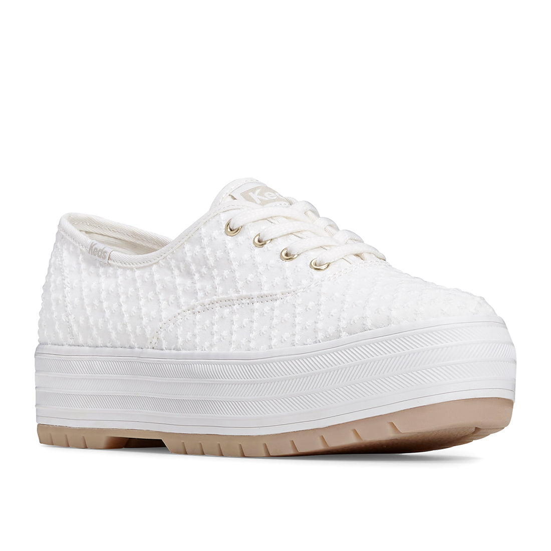 Keds Women's The Platform Lug Eyelet Sneaker White (WF68054)