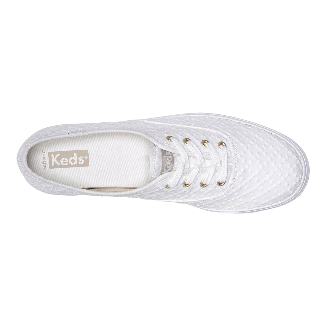 Keds Women's The Platform Lug Eyelet Sneaker White (WF68054)