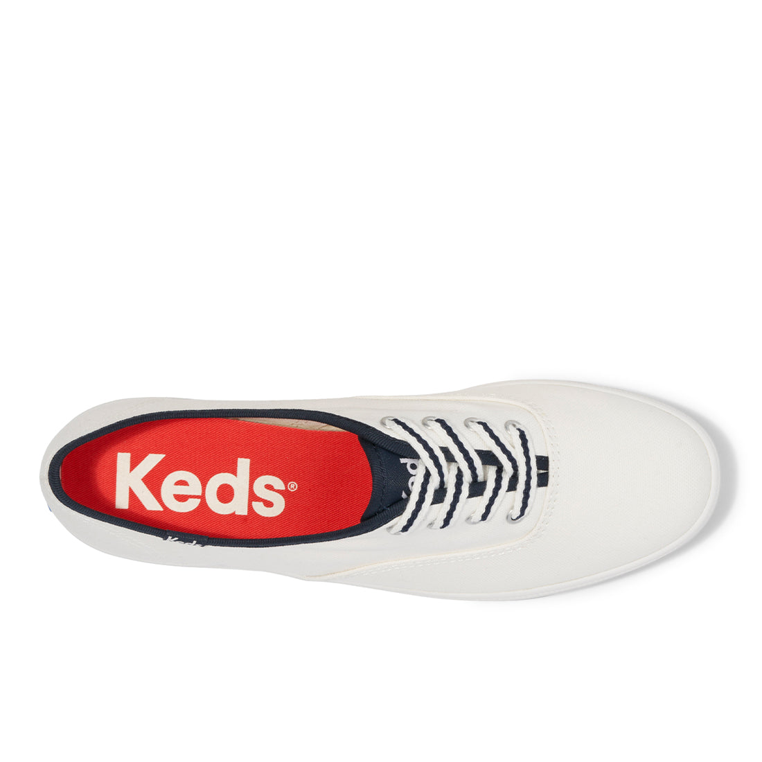 Keds Womens' Champion Canvas Varsity Lace White/Navy (WF68075)