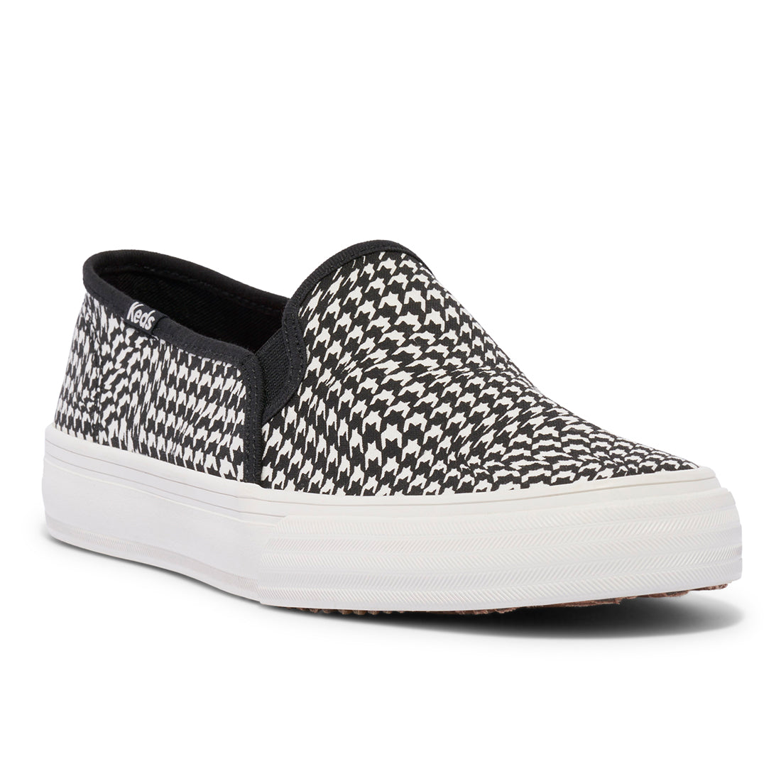 Keds Womens' Double Decker Canvas Houndstooth Black/White (WF68087)