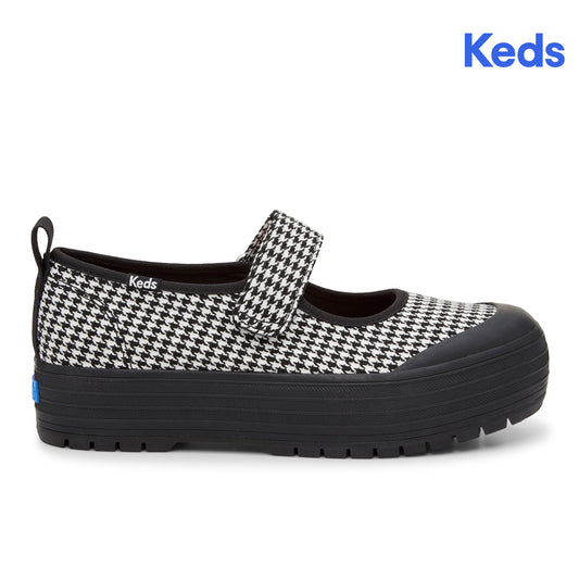 Keds Women's  Keds Mary Jane Canvas Warped Houndstooth Black/White (WF68131)