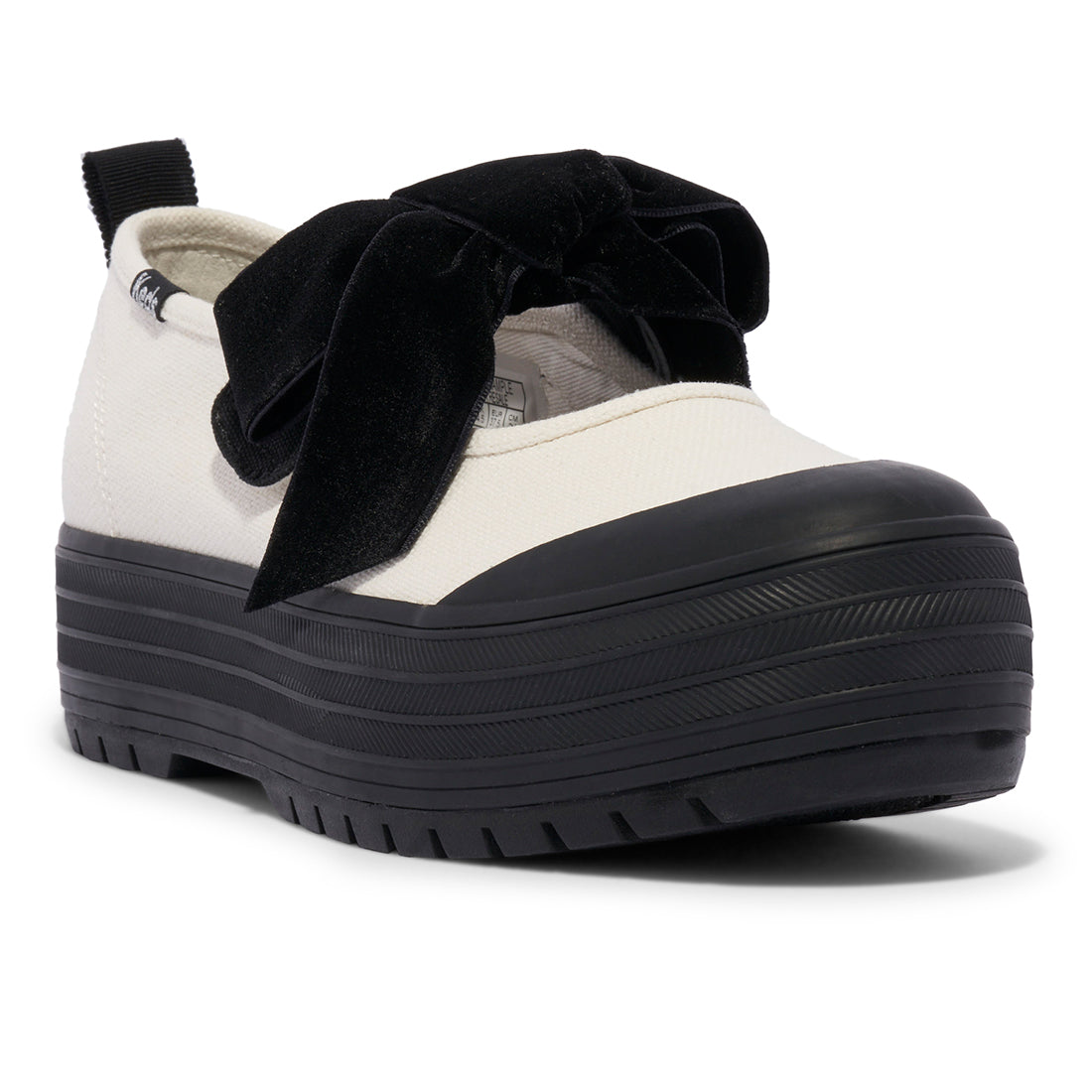 Keds Womens' Mary Jane Textile Bow White/Black (WF68249)