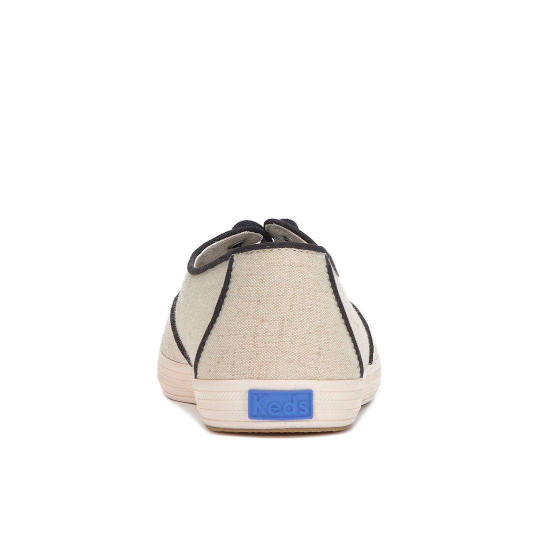 Keds Womens Champion Point Low Wave Canvas Contrast Binding Sneaker Natural/Black  (WF68296)