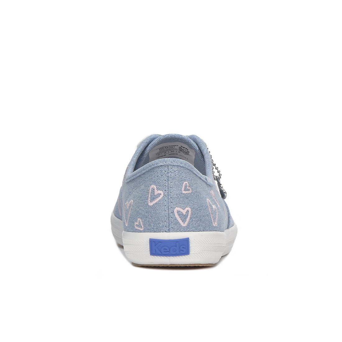 Keds Womens Champion Denim Heart Embroidery Sneaker Blue/Pink (WF68341)