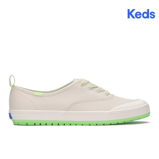 Keds Womens Champion Toe Cap TRX Splash Canvas Sneaker Sea Salt/Lime (WF68346)