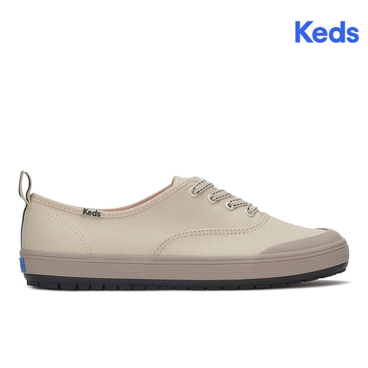 Keds Womens Champion Toe Cap TRX Splash Canvas Sneaker Oatmeal/Black (WF68347)