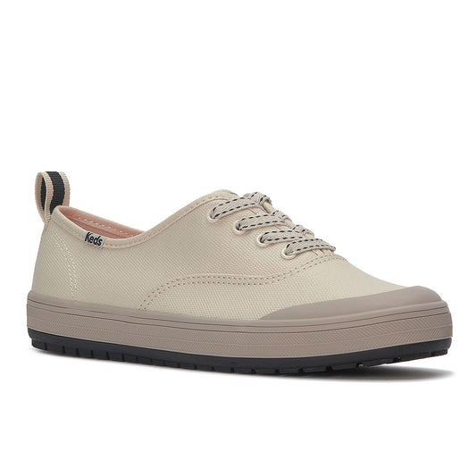 Keds Womens Champion Toe Cap TRX Splash Canvas Sneaker Oatmeal/Black (WF68347)