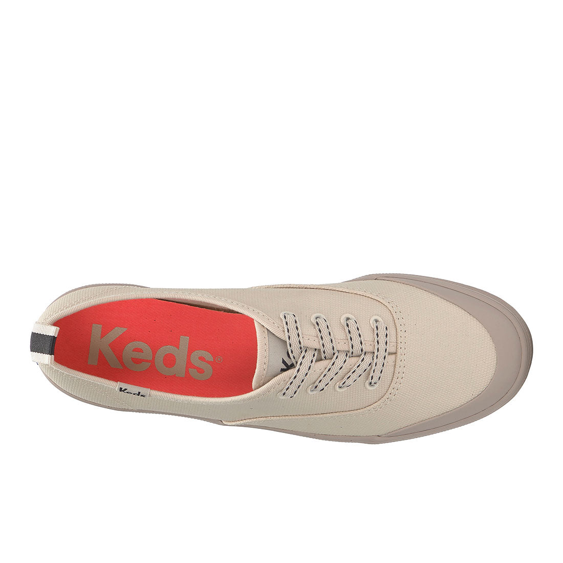 Keds Womens Champion Toe Cap TRX Splash Canvas Sneaker Oatmeal/Black (WF68347)