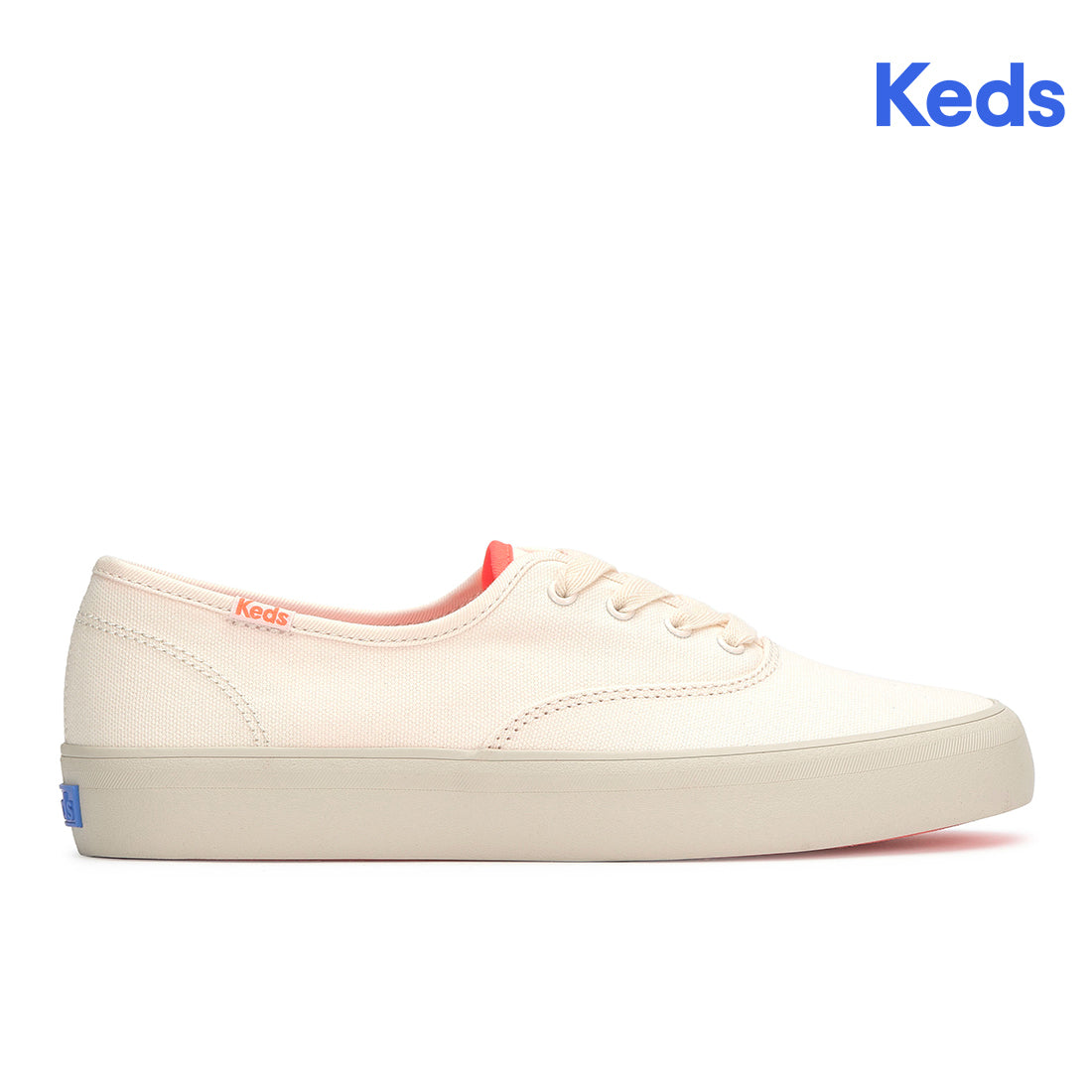 Keds Campion Gender Neutral Canvas Pop Outsole Sneaker Sea Salt/Coral (WF68350)