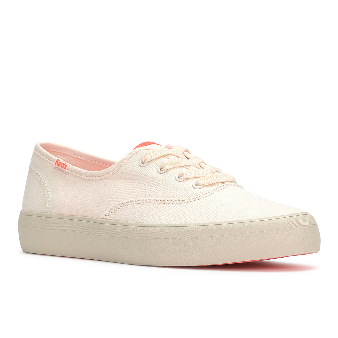 Keds Campion Gender Neutral Canvas Pop Outsole Sneaker Sea Salt/Coral (WF68350)