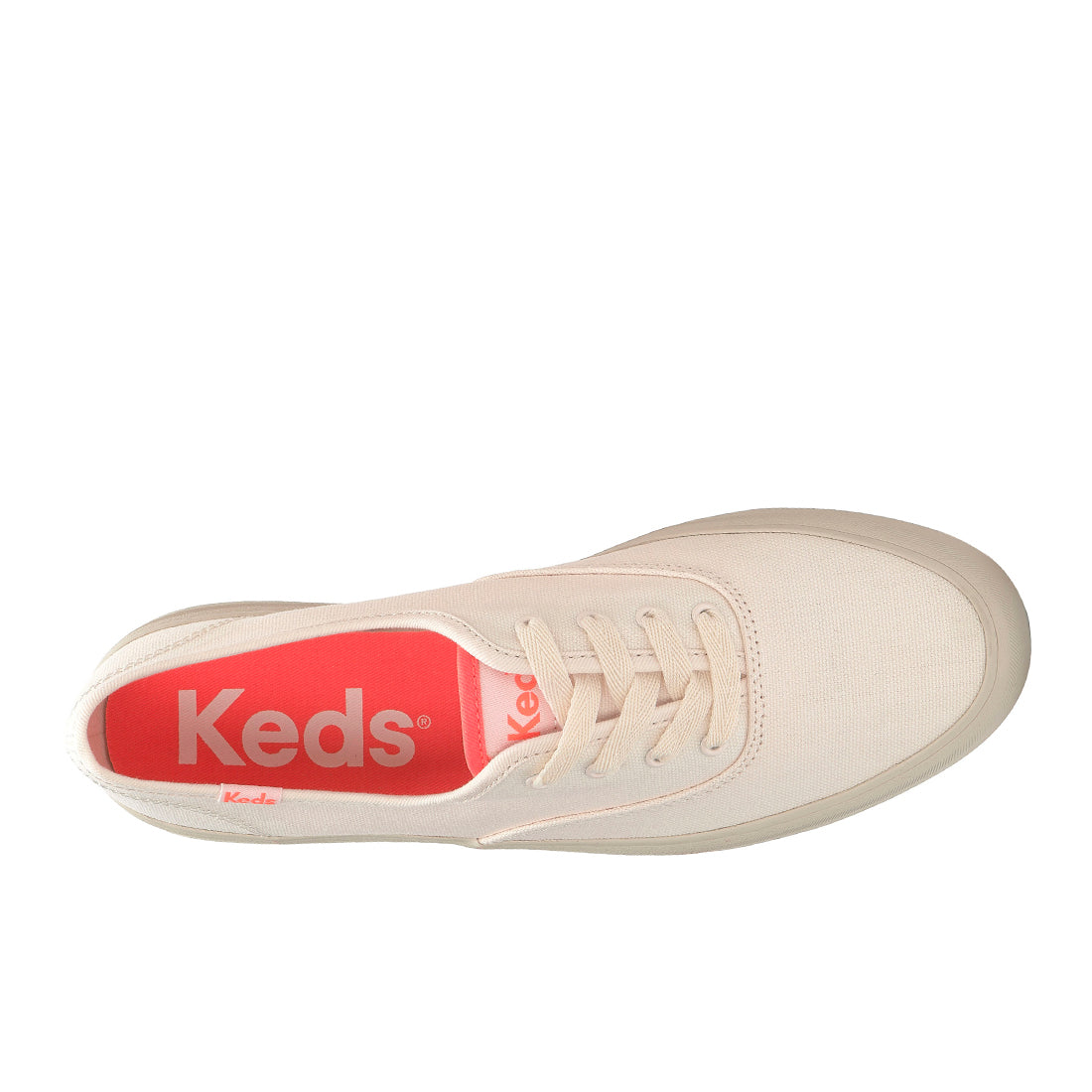 Keds Campion Gender Neutral Canvas Pop Outsole Sneaker Sea Salt/Coral (WF68350)